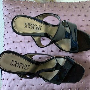 Franco Sarto Black patent leather and Ratan Wedges